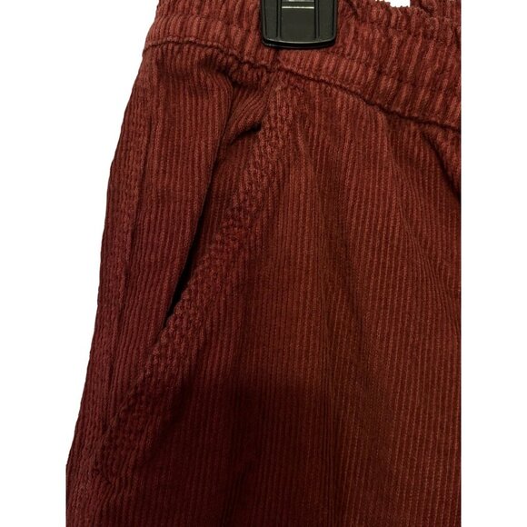 COTTON:ON Elastic Worker Pant Men S/P Burgundy Corduroy Relaxed Casual Style - Picture 3 of 16